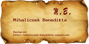 Mihalicsek Benedikta névjegykártya